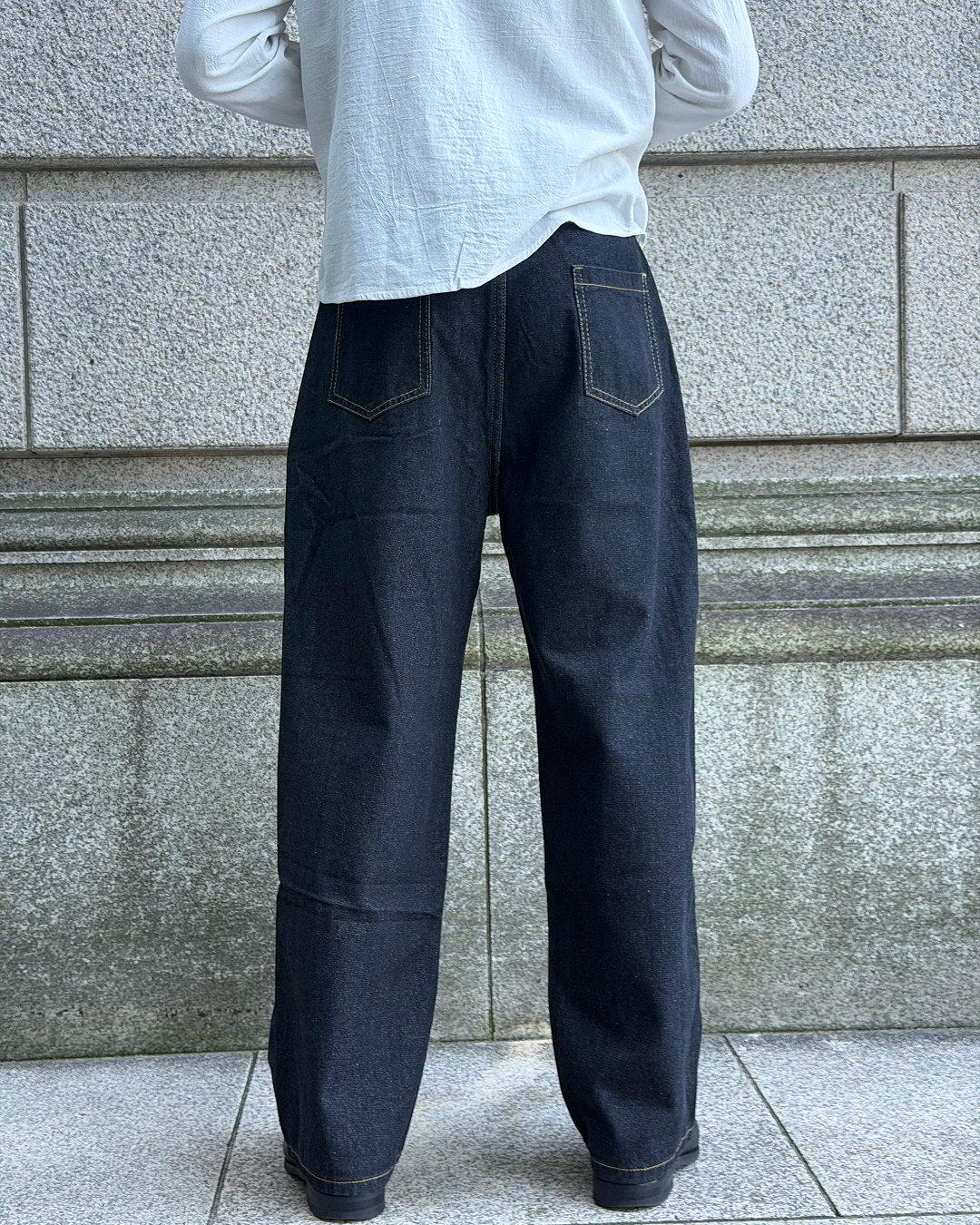 ステッチラインノンウォッシュワイドデニムパンツ EN0106