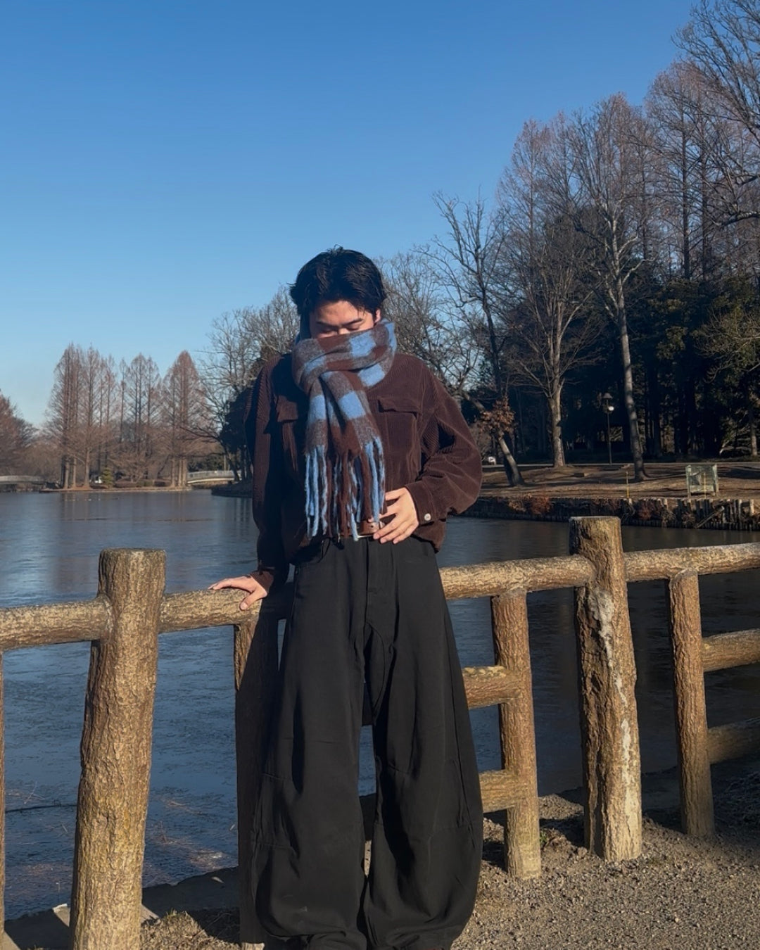 チェックバルキーマフラー GB0029