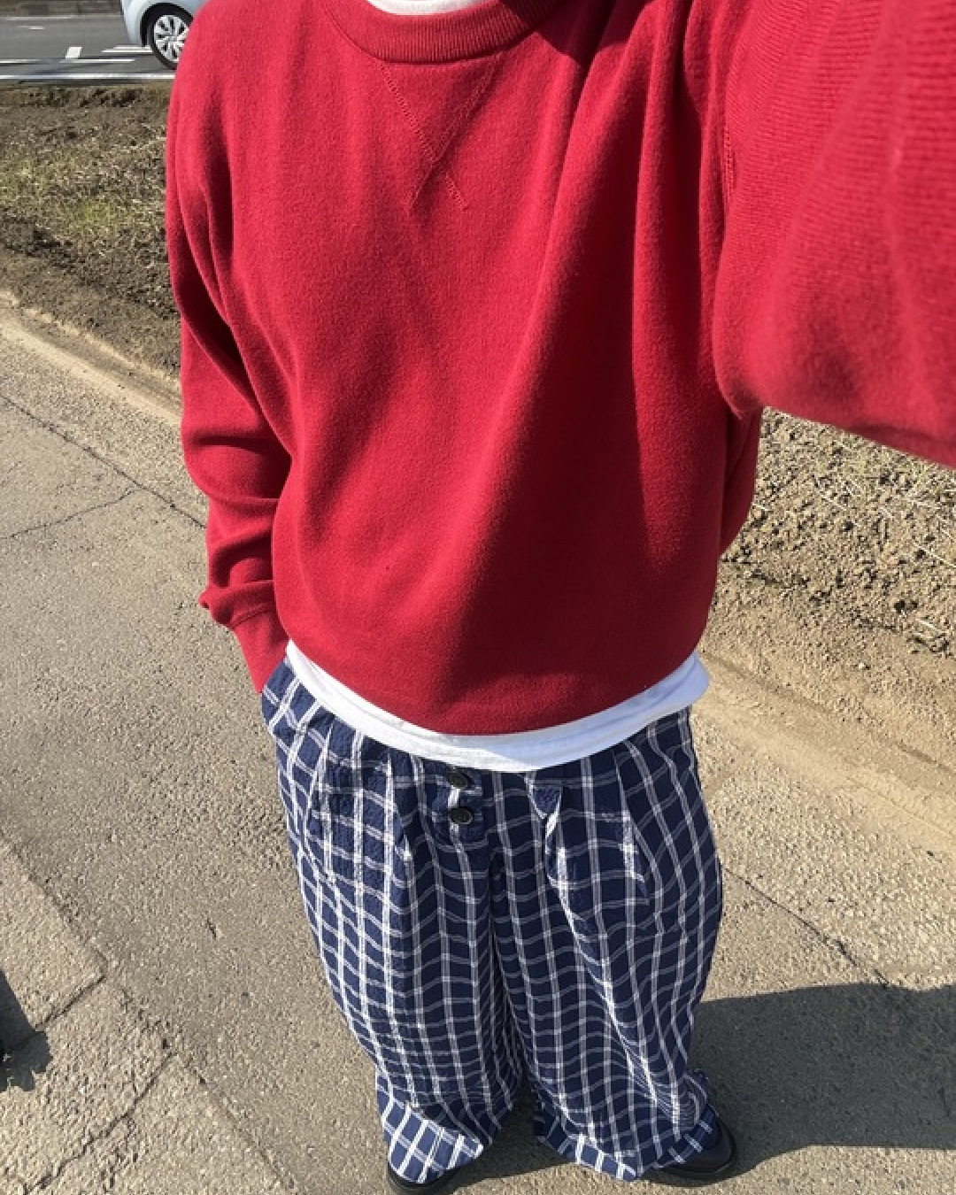 ワイドチェックパンツ GB0050