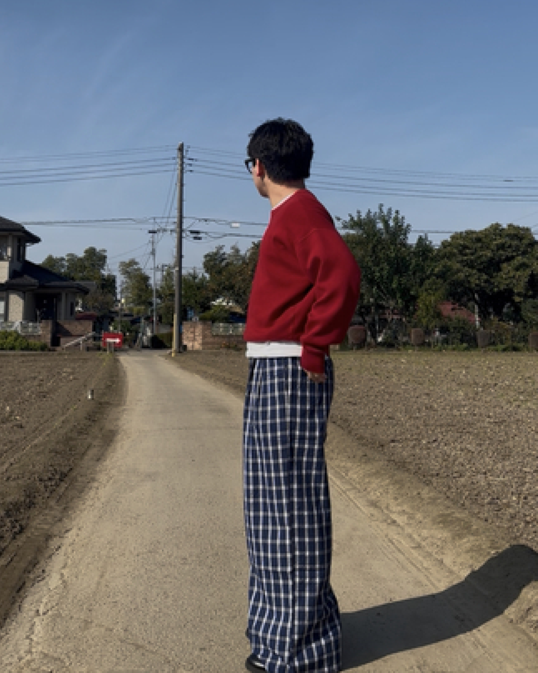 ワイドチェックパンツ GB0050