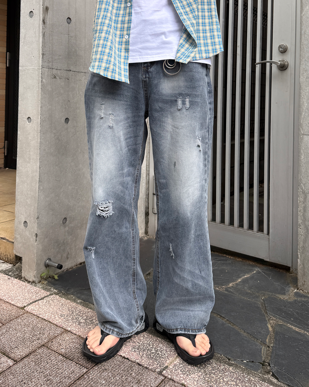 【発売予定】ダメージウォッシュストレートデニムパンツGC0156