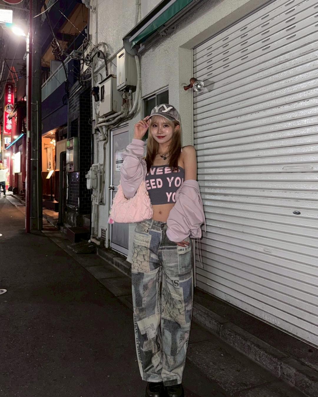 プリントデニムパンツ GM0022