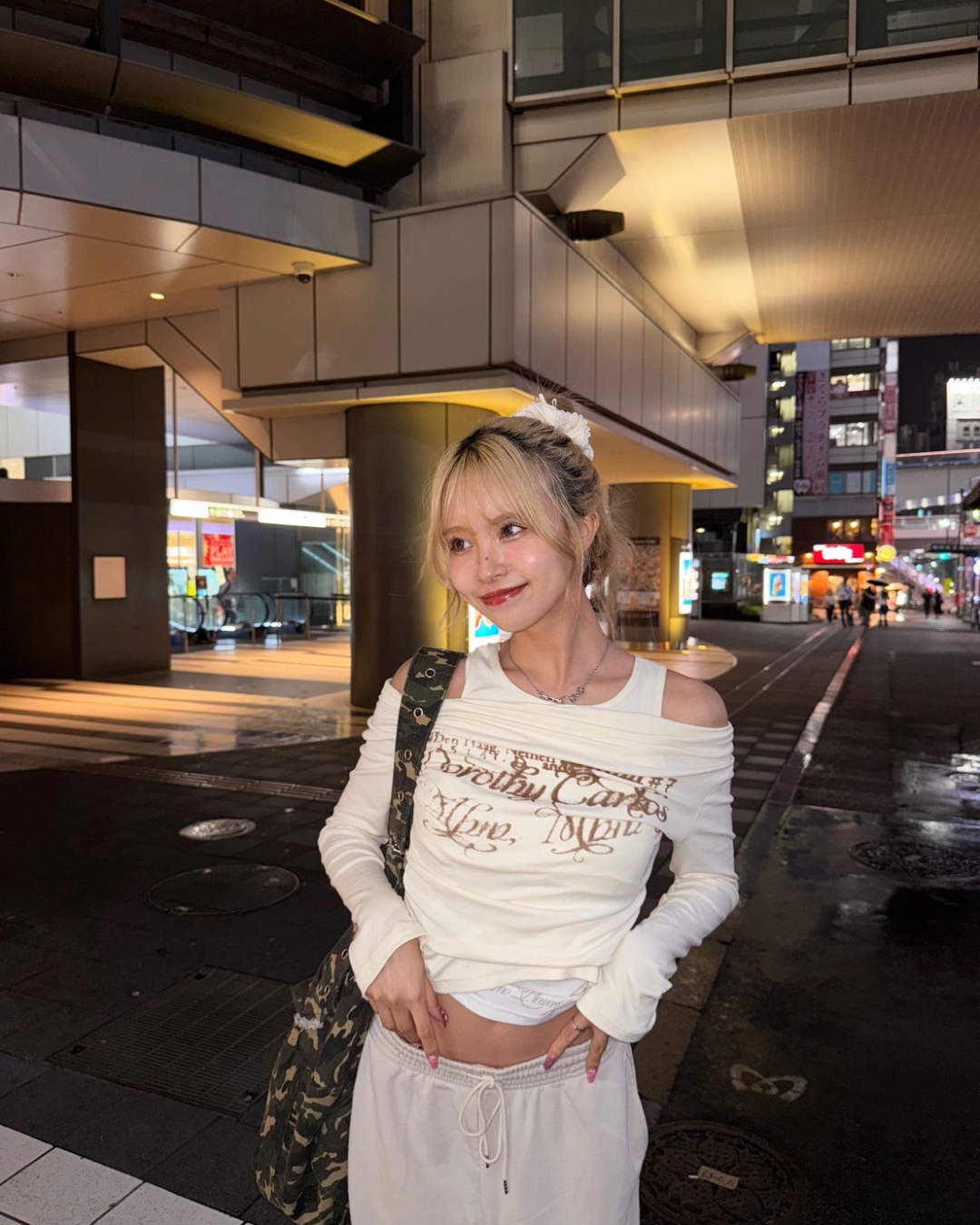 レトロプリントワンショルダーTシャツ GM0037