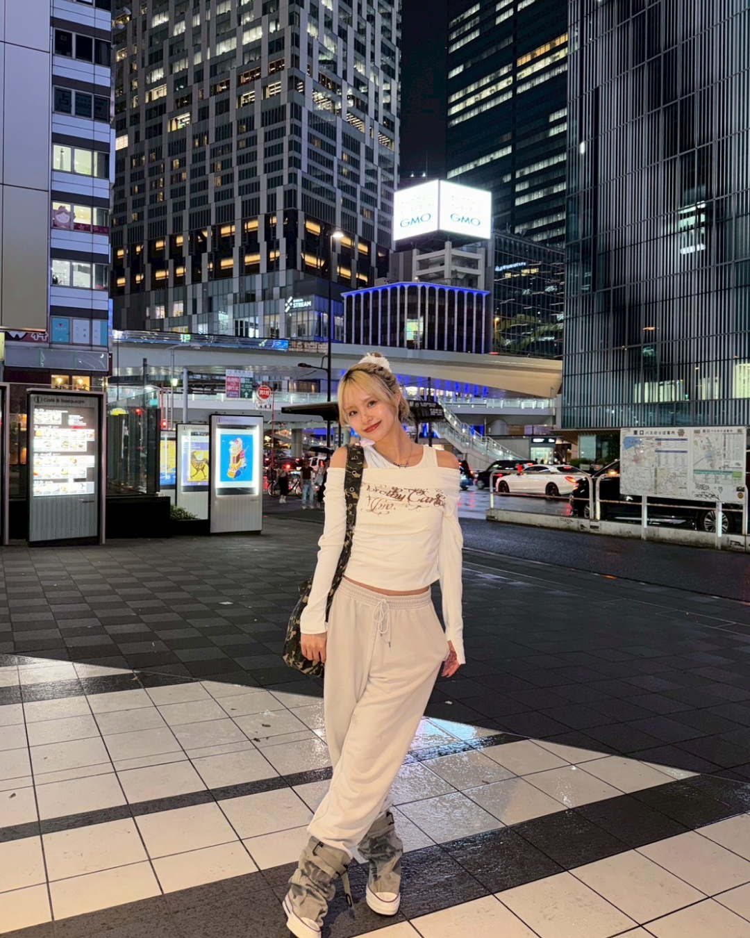 レトロプリントワンショルダーTシャツ GM0037