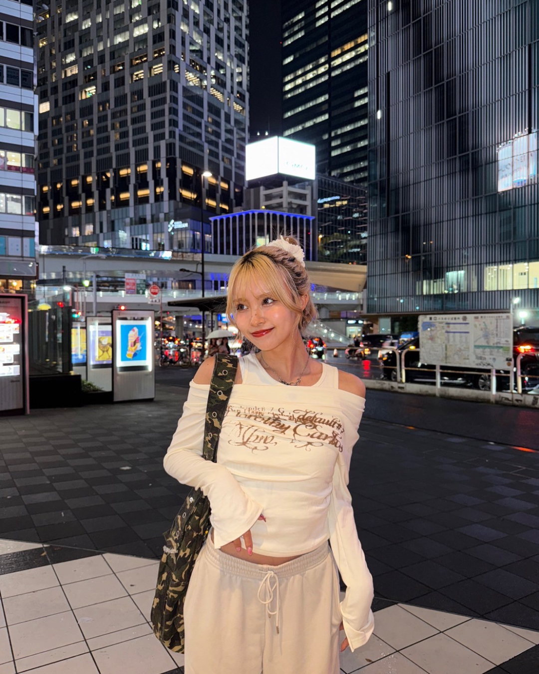 レトロプリントワンショルダーTシャツ GM0037