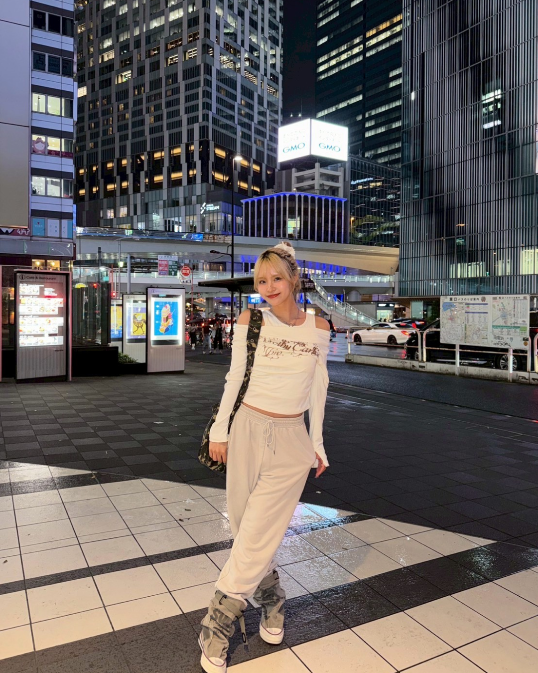 レトロプリントワンショルダーTシャツ GM0037