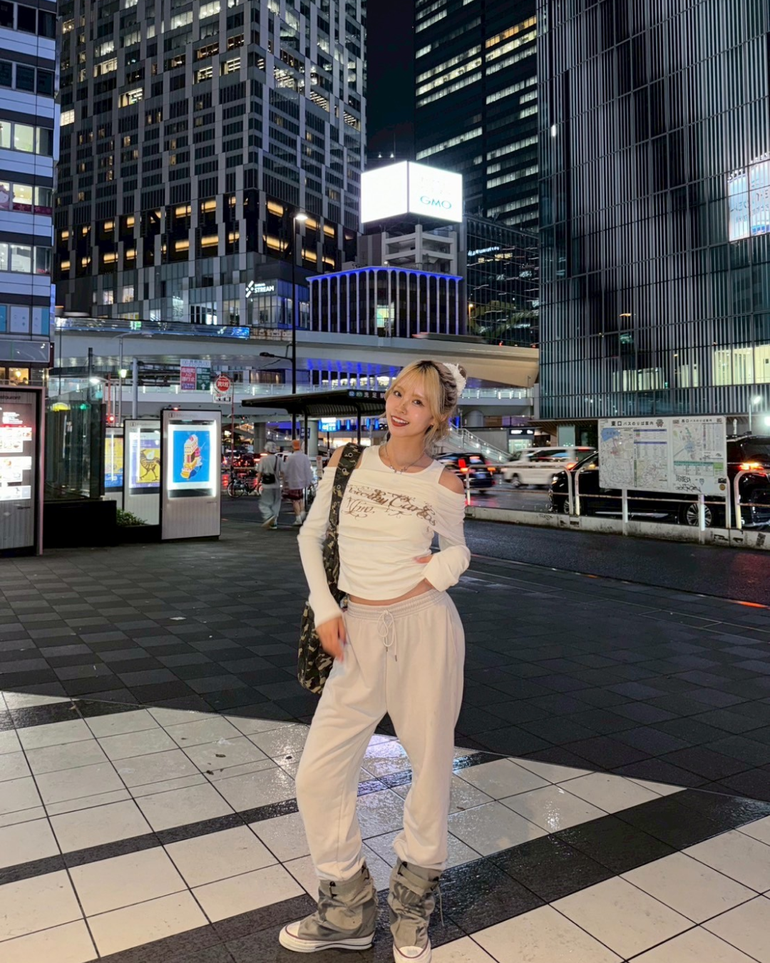 レトロプリントワンショルダーTシャツ GM0037