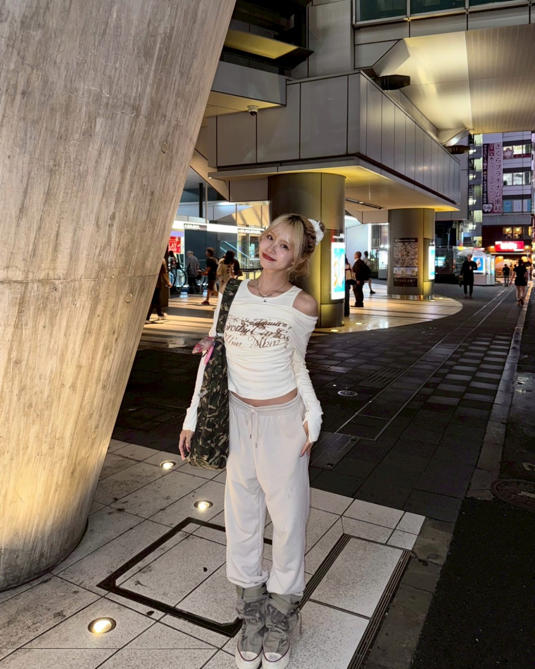 レトロプリントワンショルダーTシャツ GM0037