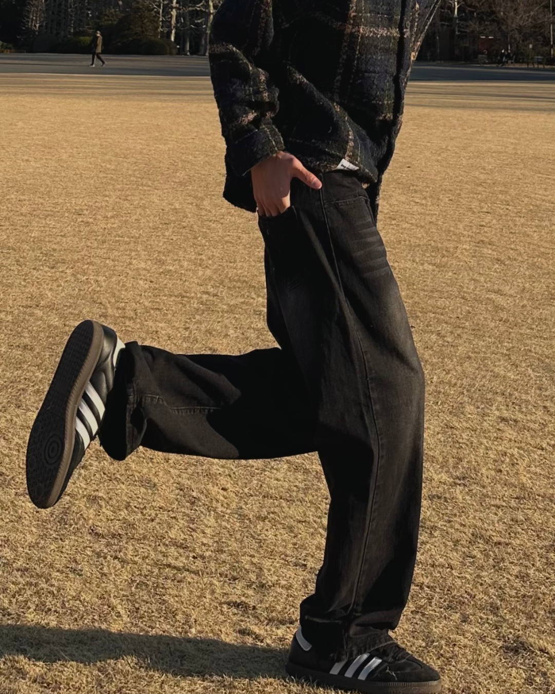 ウォッシュドブラックパンツ HA0012