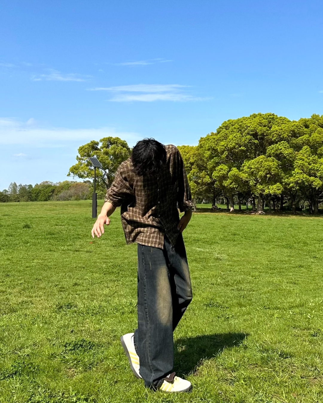 Washed retro denim pants HA0019