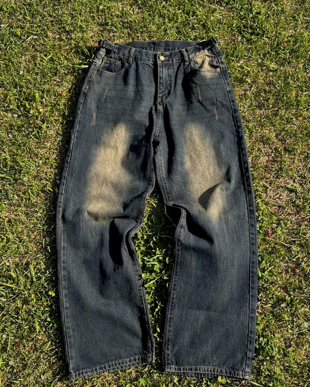 Washed retro denim pants HA0019