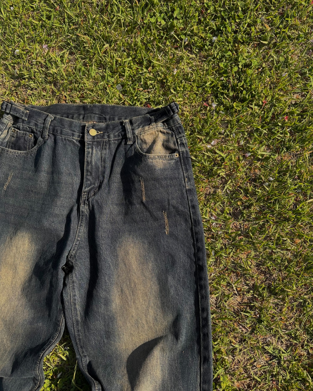 Washed retro denim pants HA0019