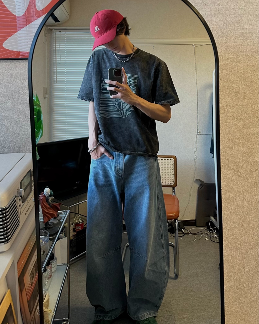 グラフィックウォッシュTシャツ HA0030