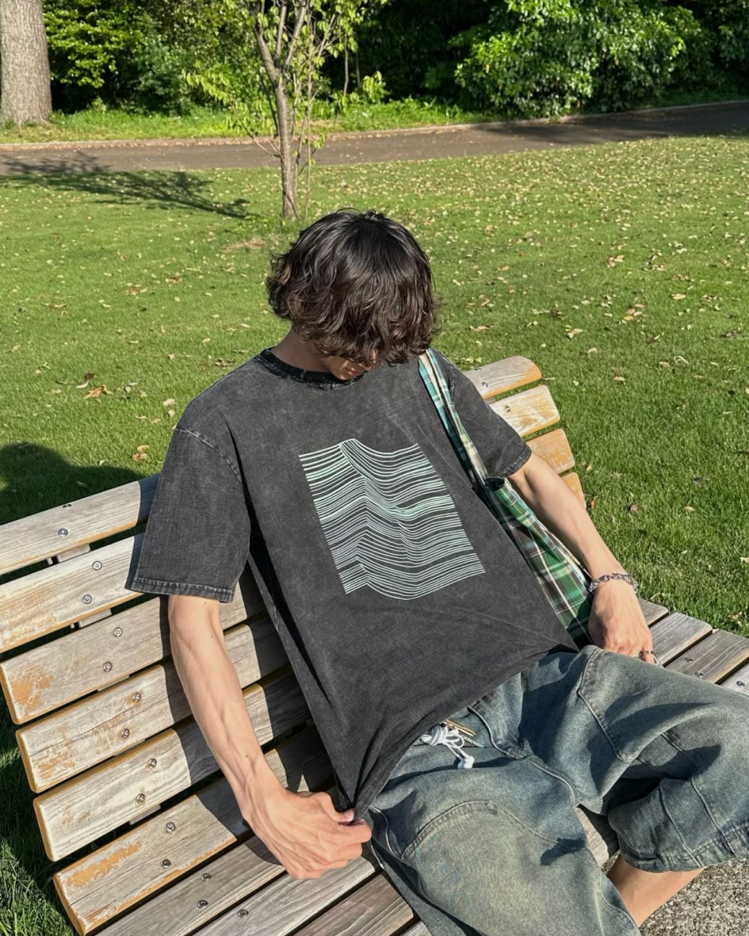 グラフィックウォッシュTシャツ HA0030