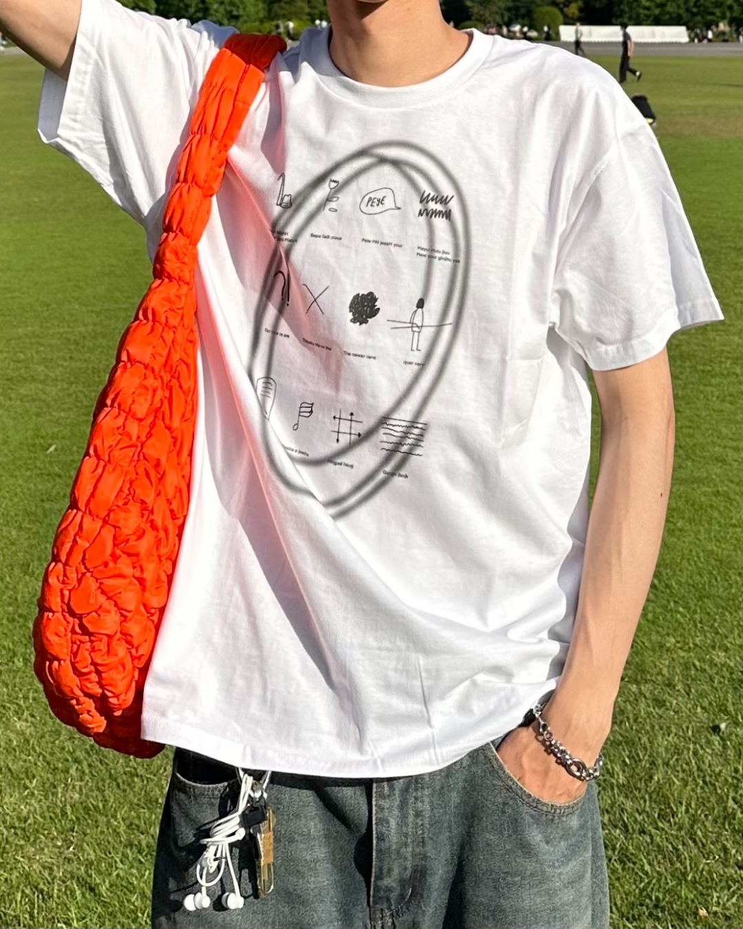 【即納】デザインコットンTシャツ HA0032