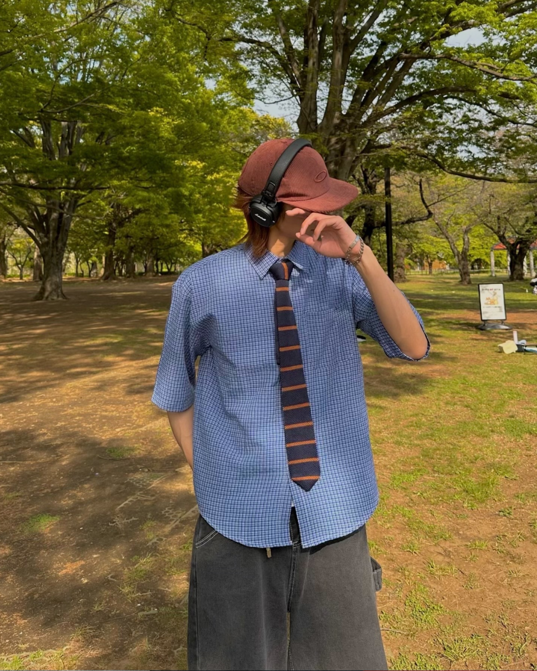 【即納】ショートギンガムチェックシャツ HA0414