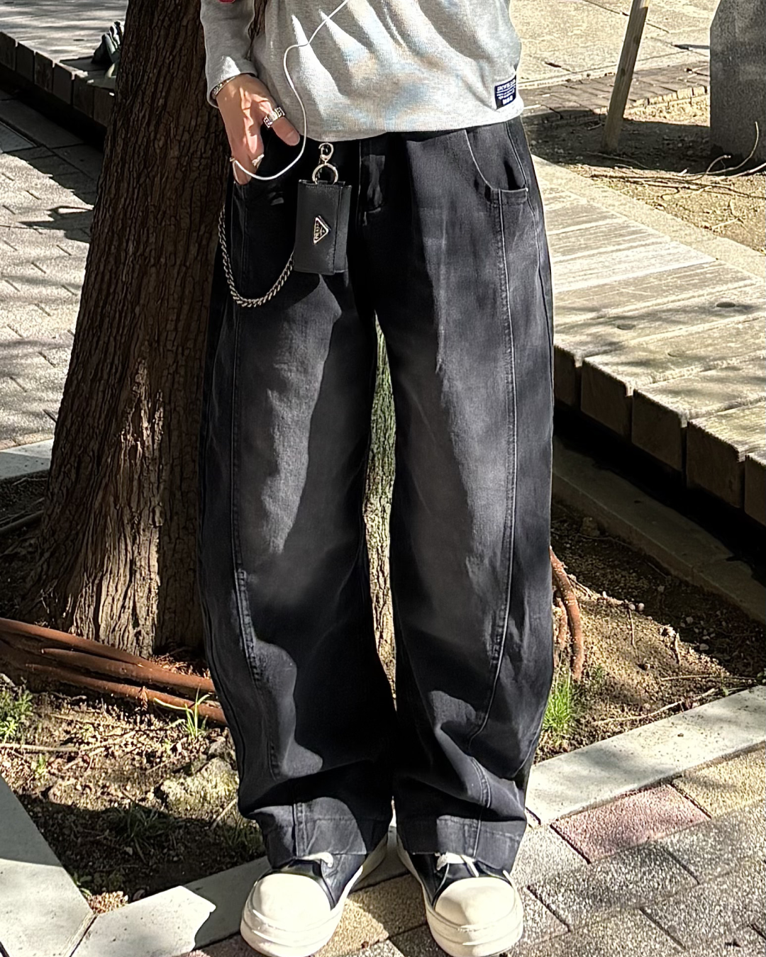 ワイドレッグウォッシュジーンズHS0031