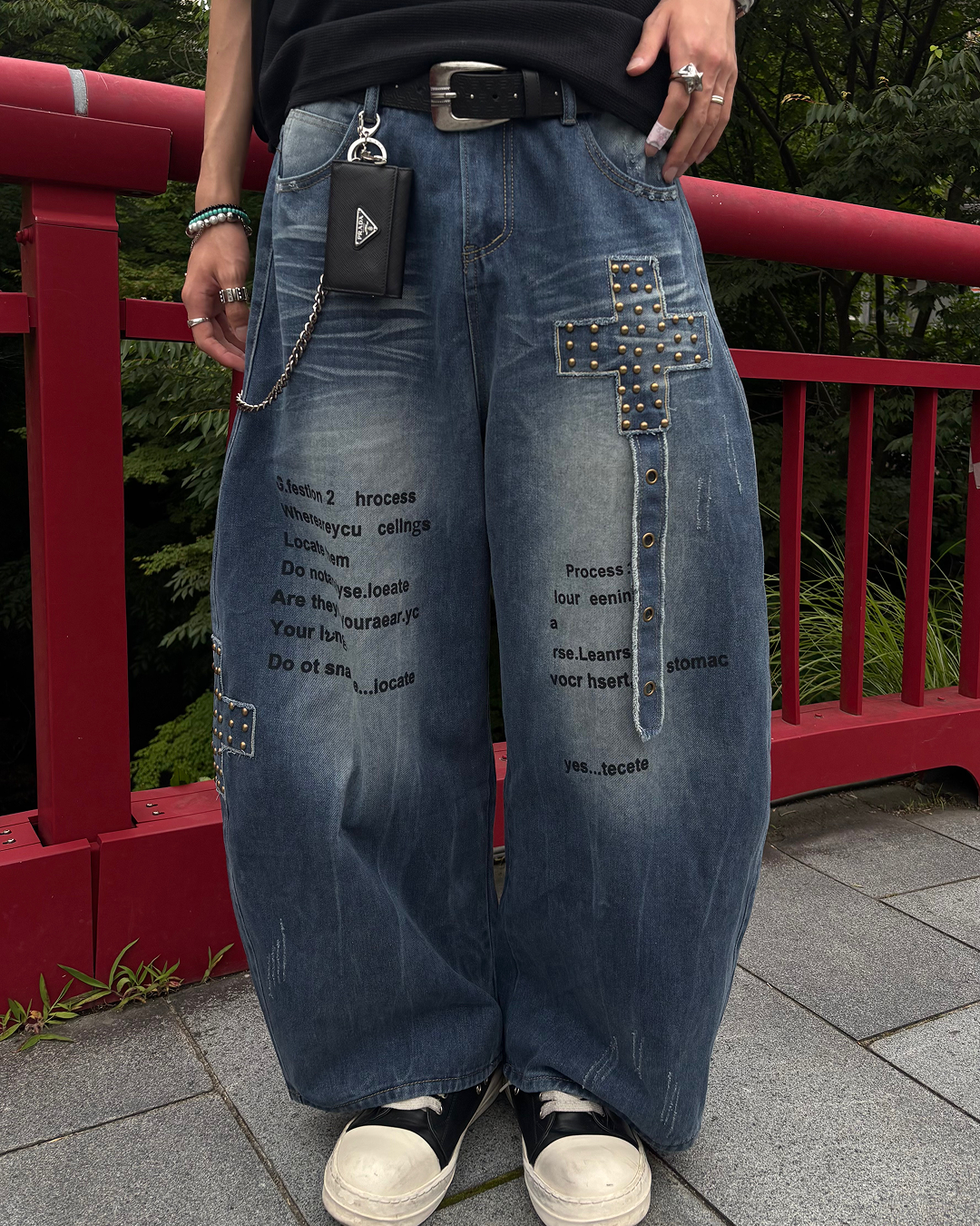 グラフィックデザインルーズデニムパンツ HS0190 – YOLO（ヨロ