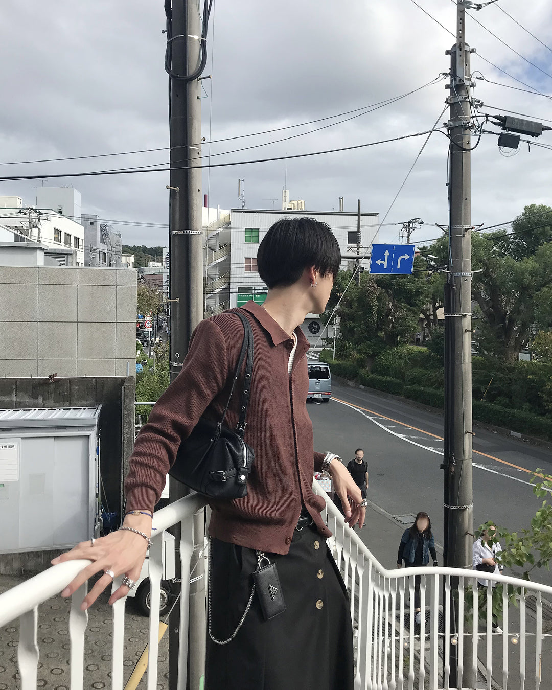 リブニットカーディガン HS0403