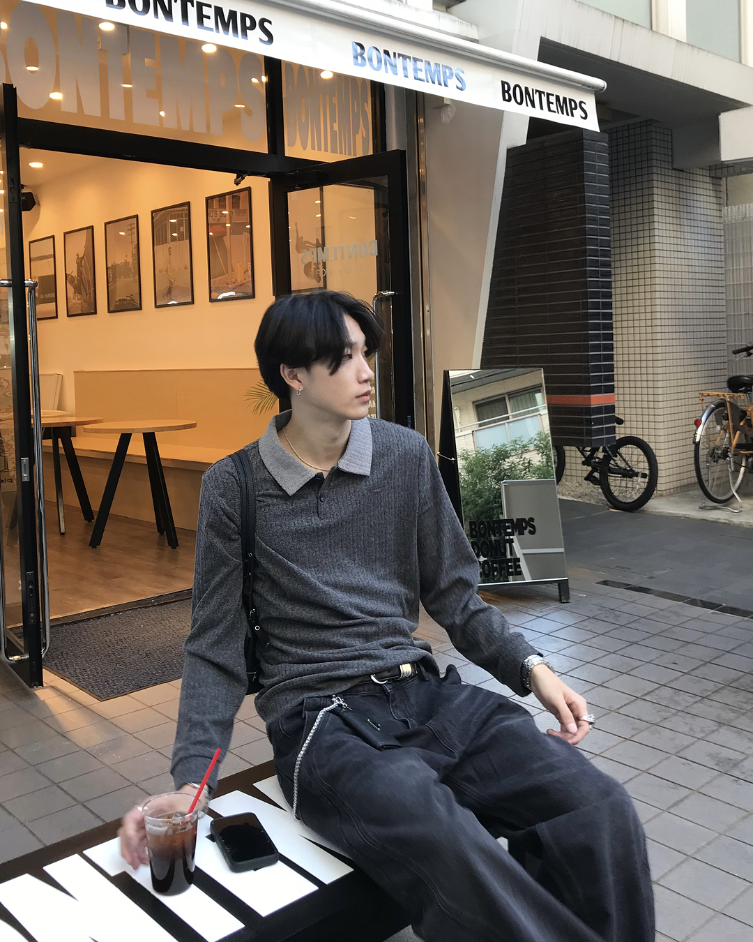 バイカラーポロニットスリーブ HS0531