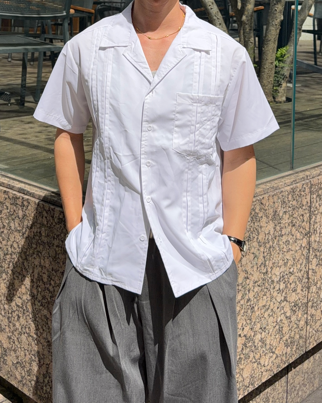 ストライプラインVネックサマーシャツ
HT0024