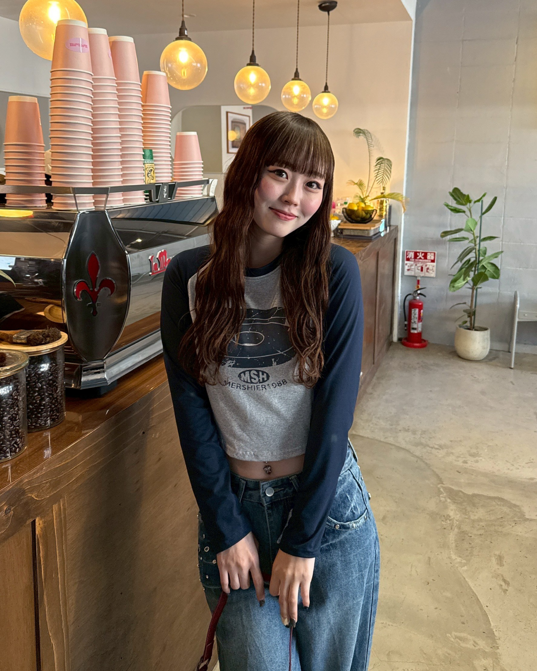 レトロファイブラグランTシャツ HZ0155