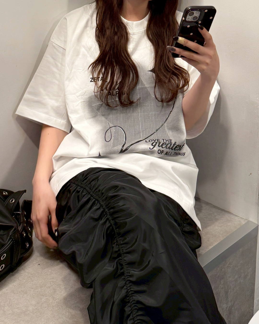スタープリントオーバーサイズTシャツ HZ0158