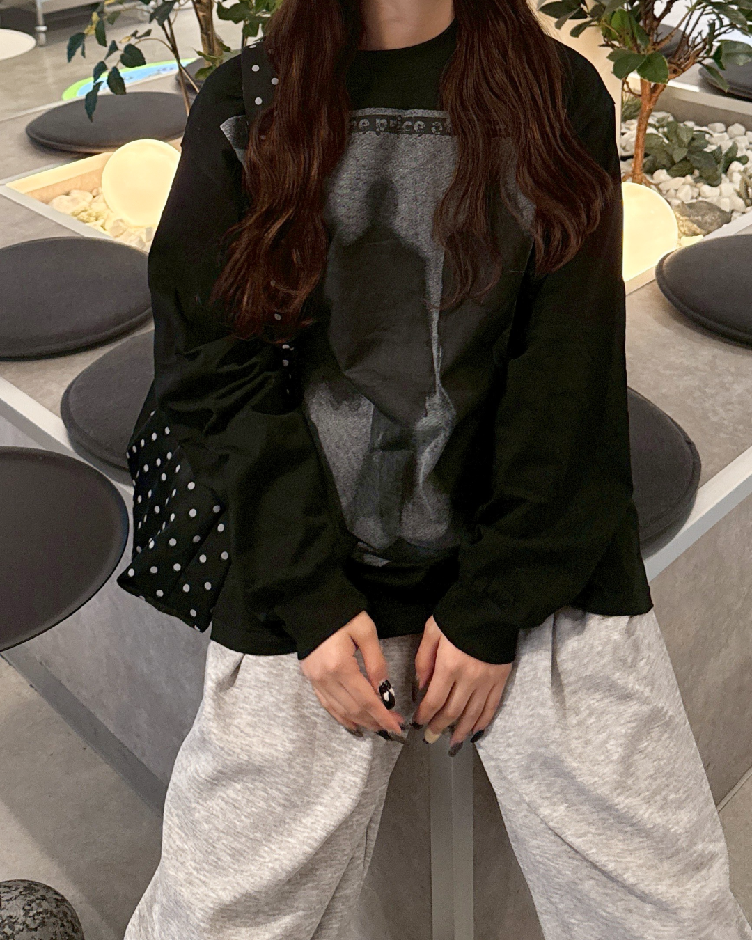 シャドウプリントTシャツ HZ0159