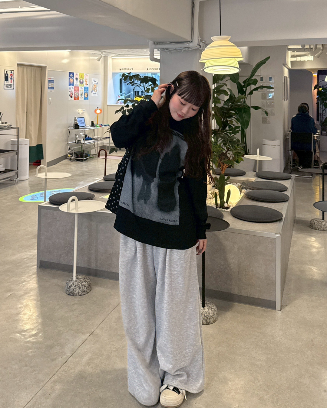 シャドウプリントTシャツ HZ0159