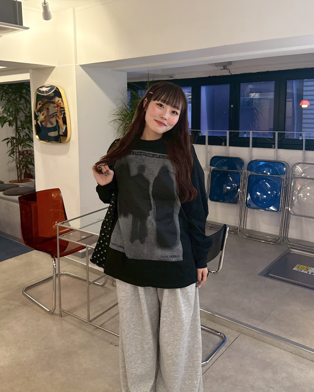 シャドウプリントTシャツ HZ0159