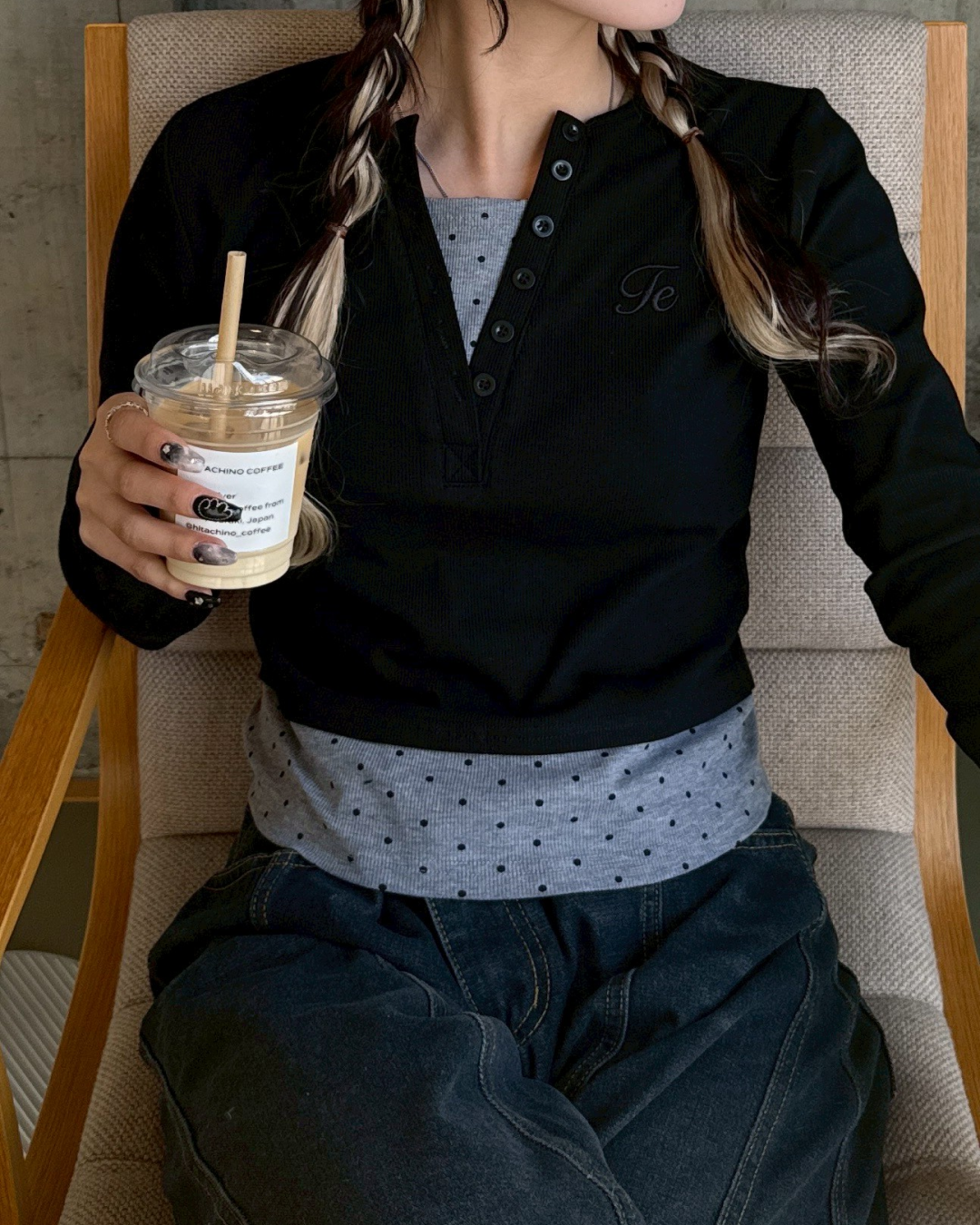 レイヤードドットカットソー HZ0169