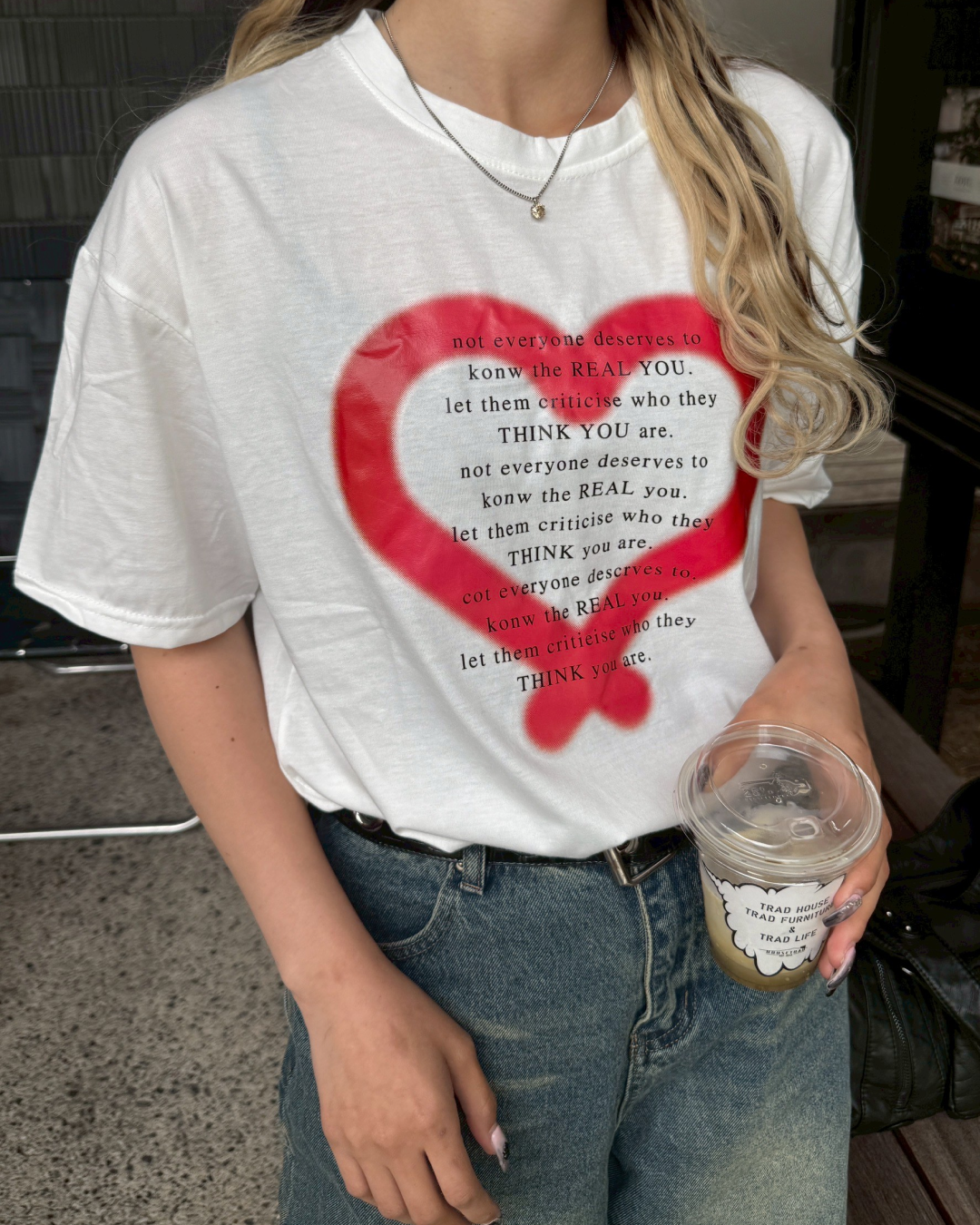 スプレーハートTシャツ HZ1037