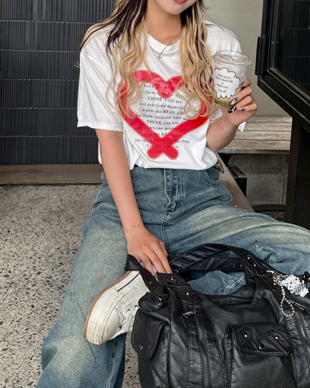 スプレーハートTシャツ HZ1037