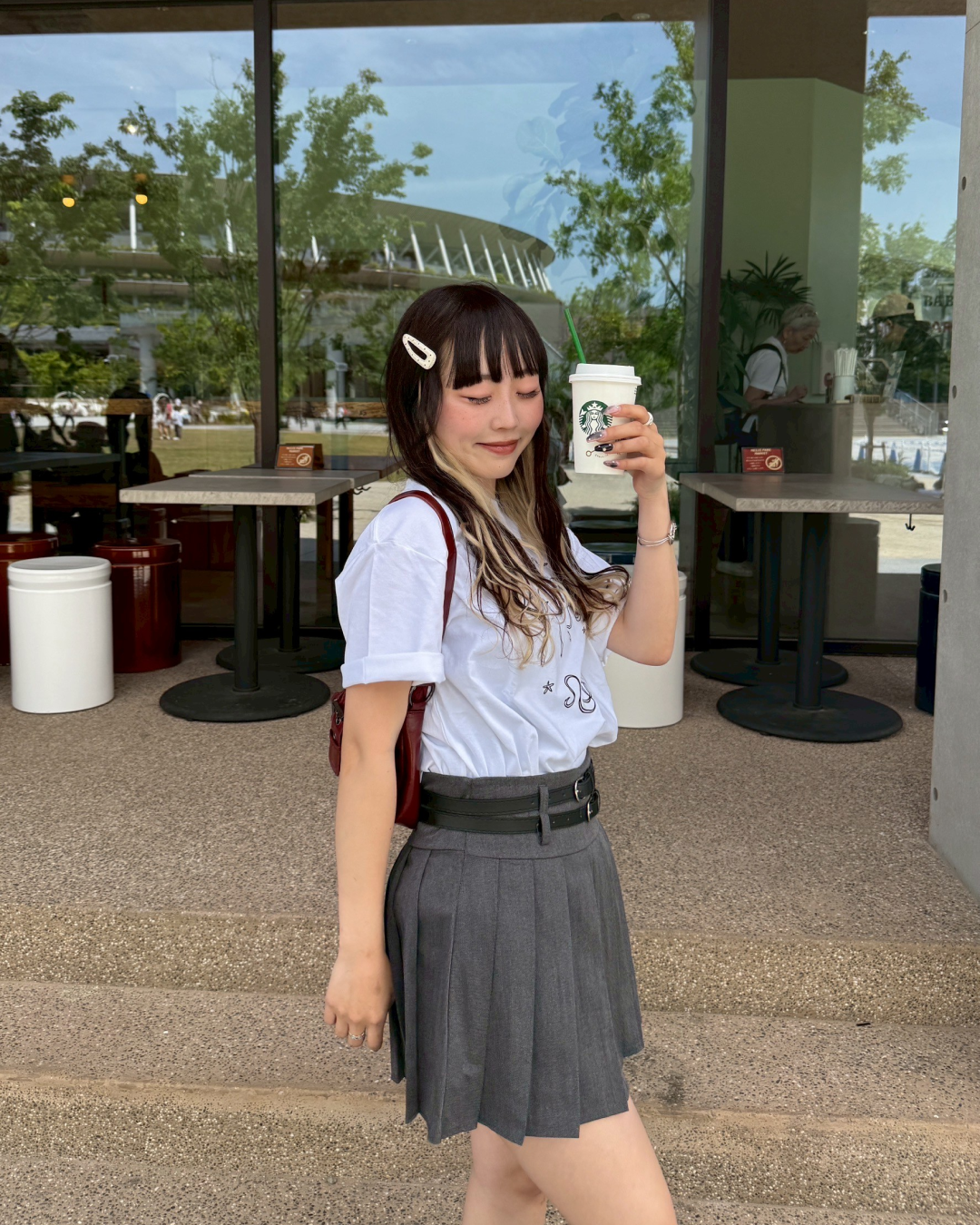 リボンモチーフプリントTシャツ HZ1006