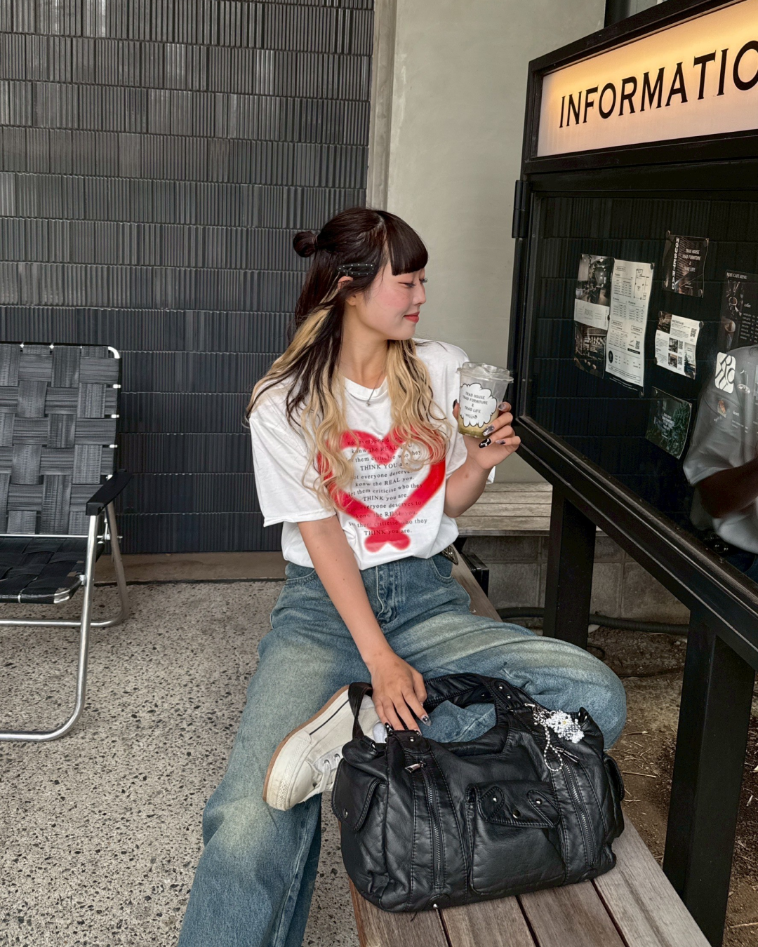 スプレーハートTシャツ HZ1037