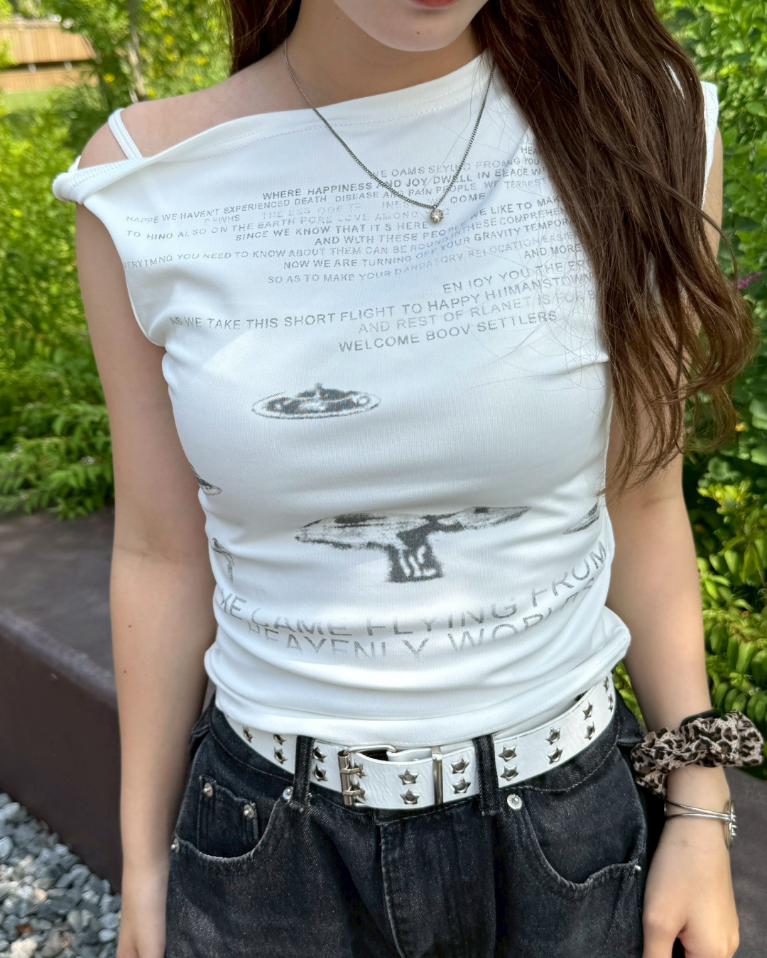 ワンショルダーリラックスTシャツ HZ2020