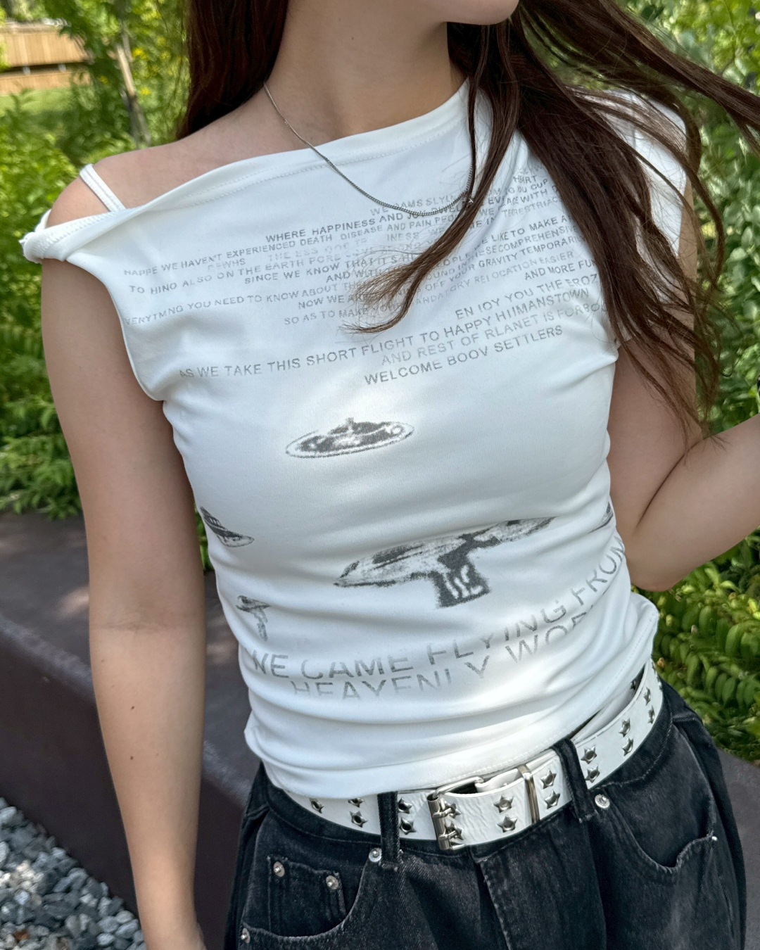 ワンショルダーリラックスTシャツ HZ2020