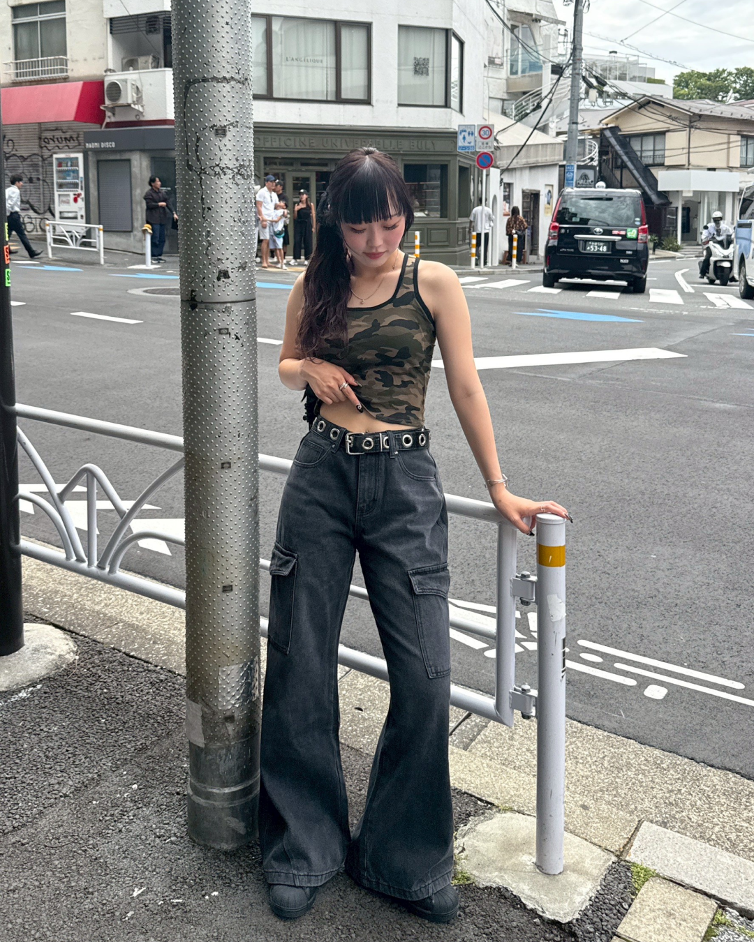 フレアカーゴデニムパンツ HZ2048