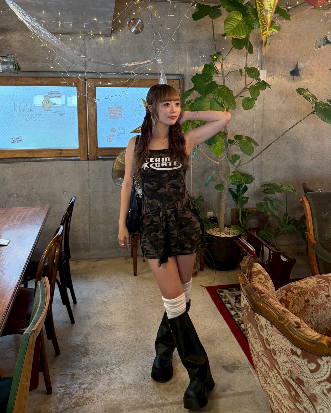 フェイクレイヤー迷彩キャミワンピース
HZ2073