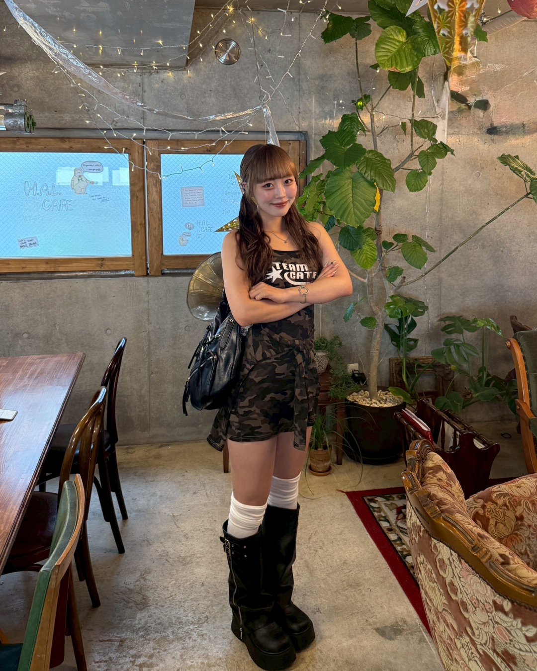 フェイクレイヤー迷彩キャミワンピース
HZ2073