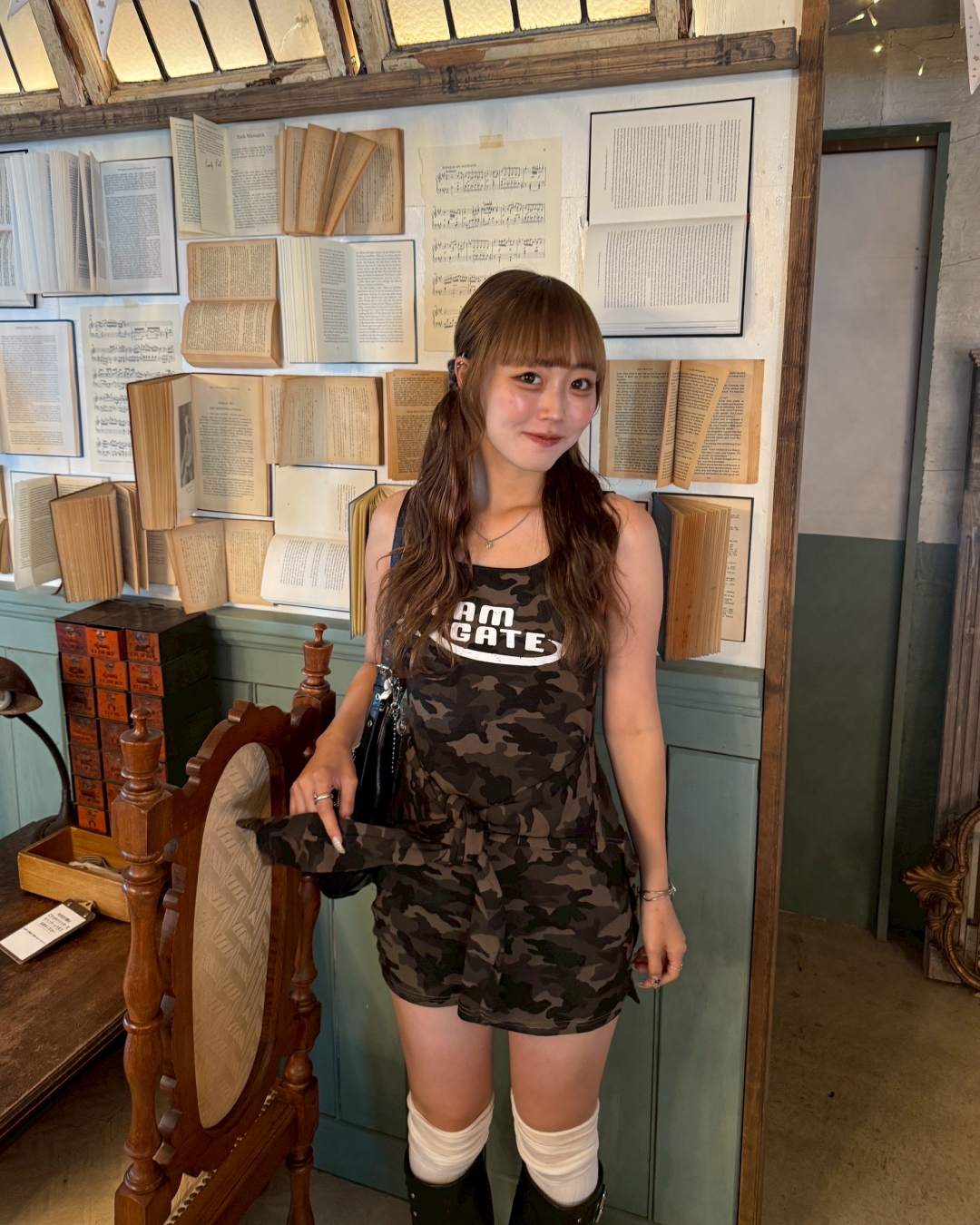 フェイクレイヤー迷彩キャミワンピース
HZ2073