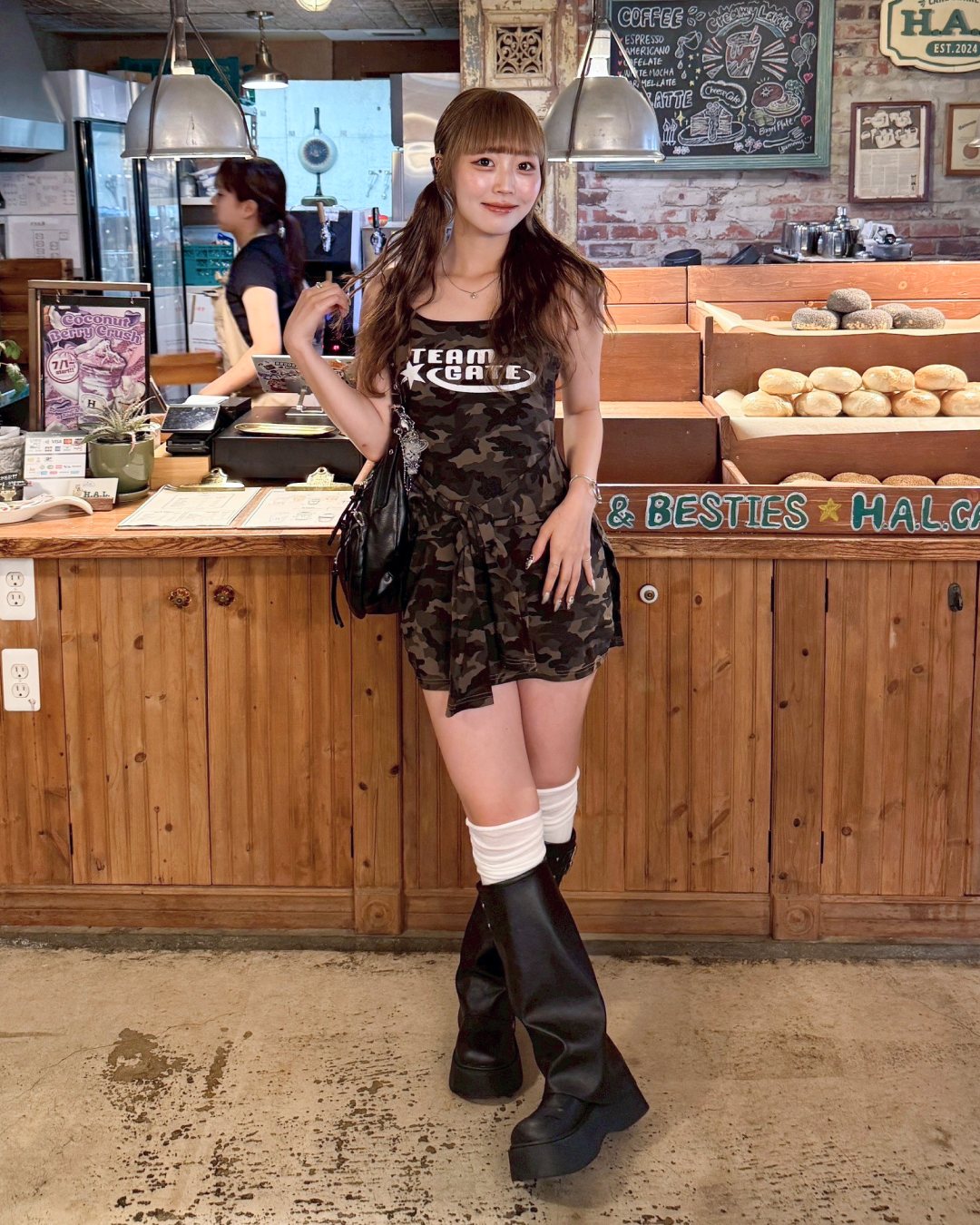 フェイクレイヤー迷彩キャミワンピース
HZ2073