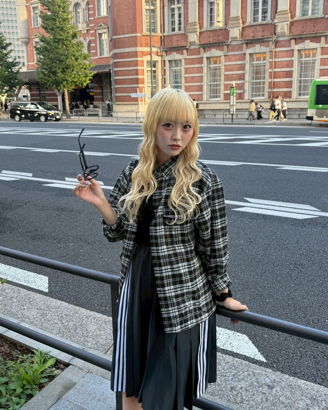 ブラックチェックシャツ HZ2128