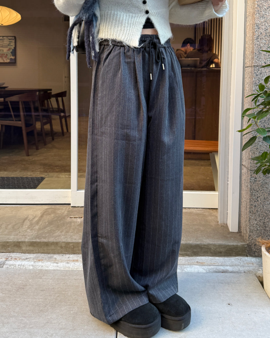 ストライプワイドスラックス HZ3002