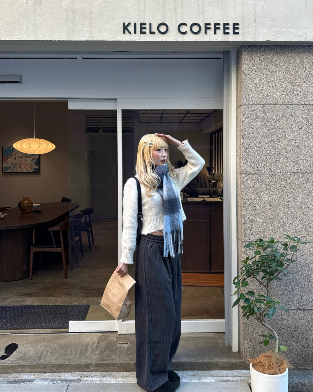 ストライプワイドスラックス HZ3002