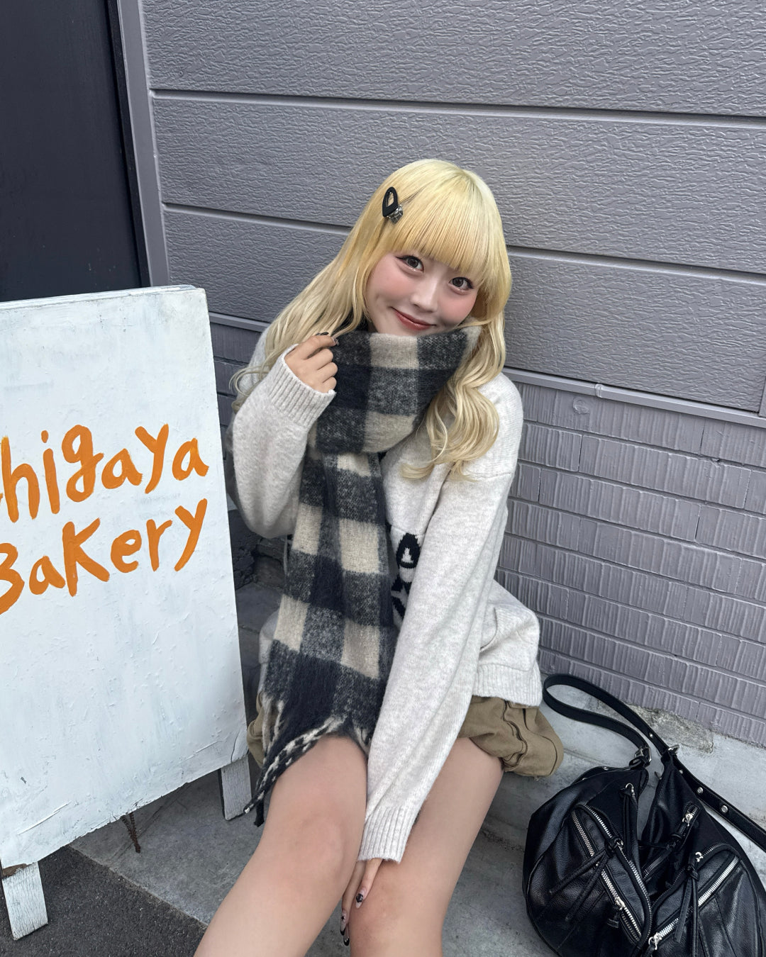 ブロックチェックマフラー HZ3003