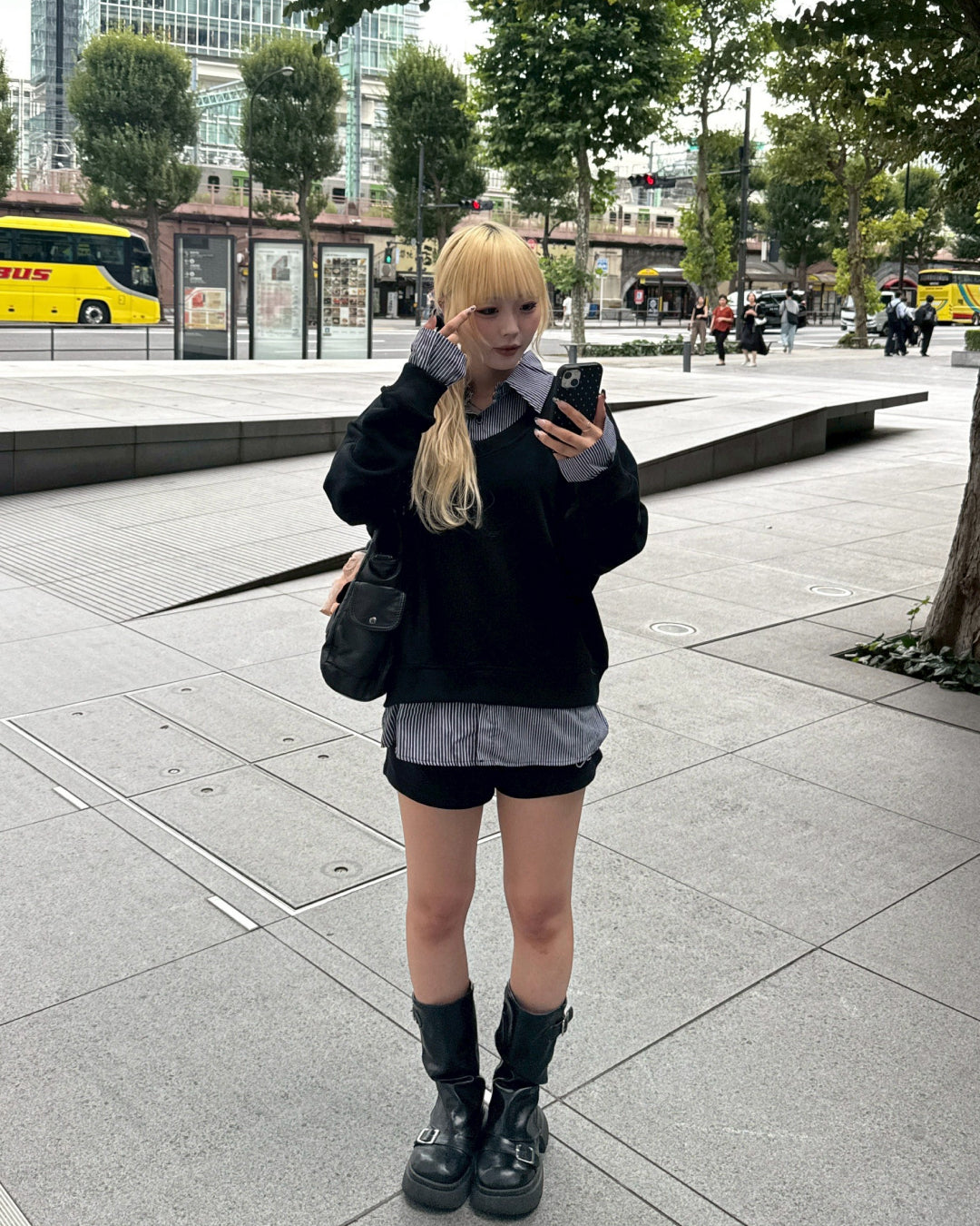 【即納】シャツレイヤードスウェット HZ5000