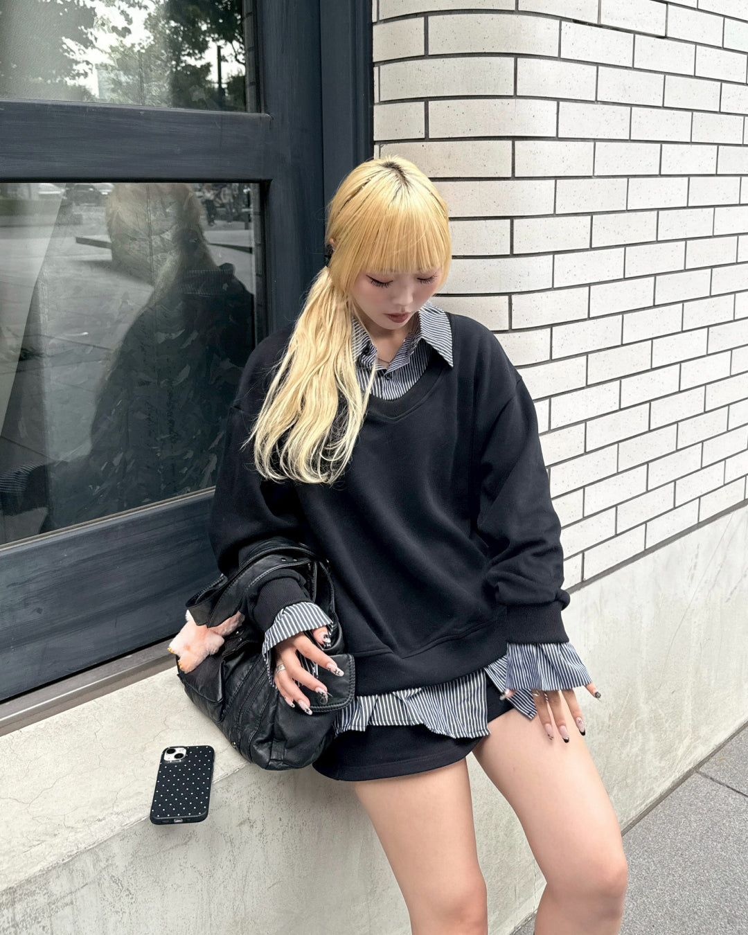 【即納】シャツレイヤードスウェット HZ5000