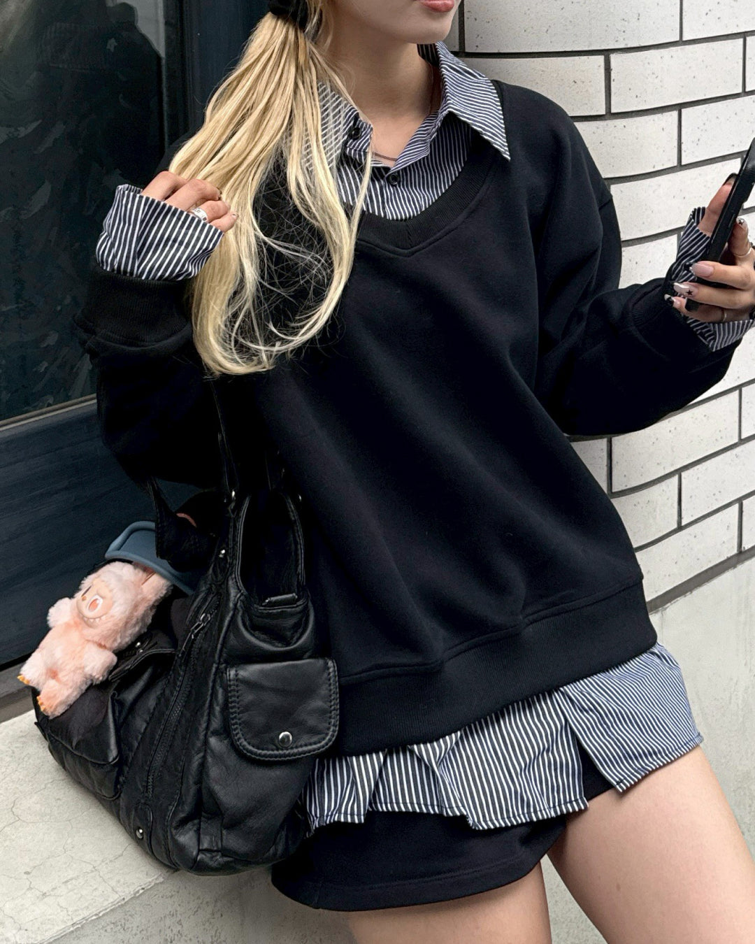 【即納】シャツレイヤードスウェット HZ5000