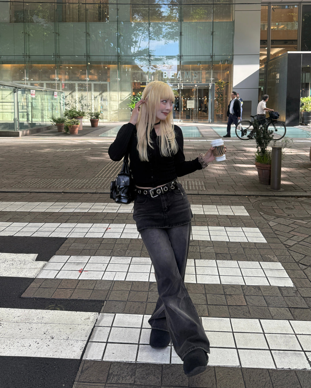 【即納】デニムスカートパンツ HZ5010